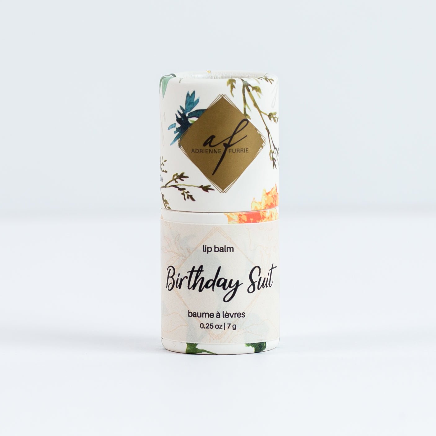 Birthday Suit all natural lip balm with cap on #style_Birthday Suit - (Fragrance free) Perfectly au naturel just like you the day you were born