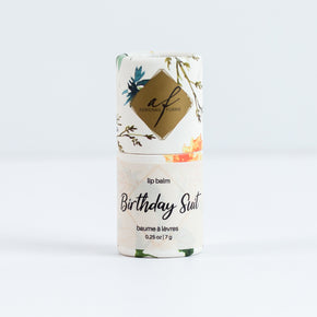 Birthday Suit all natural lip balm with cap on